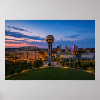 Sunsphere Landscape Knoxville Poster
