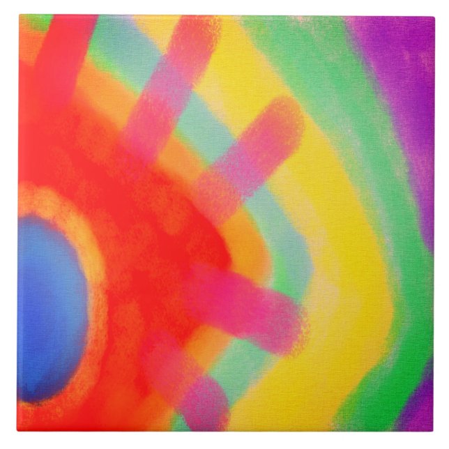 Sunspot Abstract Digital Painting Ceramic Tile (Front)