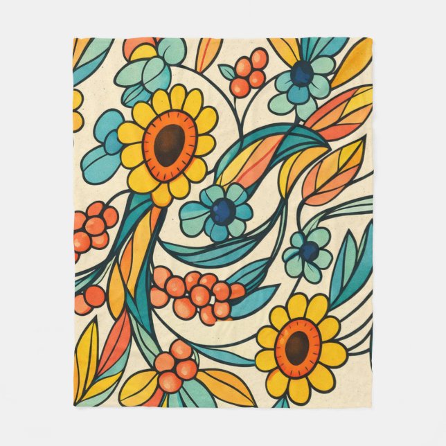 Sunstream Bloom Fleece Blanket (Front)