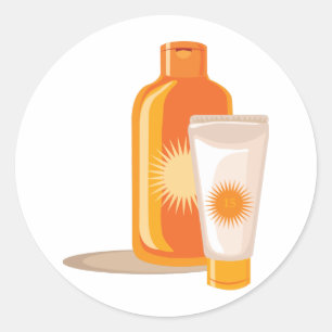 Suntan Lotion Classic Round Sticker