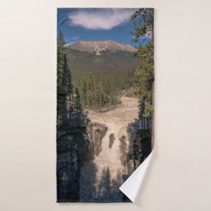 Sunwapta Falls, Canadian Waterfall Photography Bath Towel Set