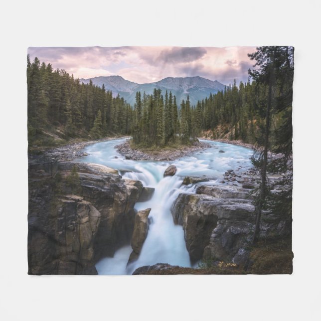 Sunwapta Falls |  Jasper National Park Fleece Blanket (Front (Horizontal))
