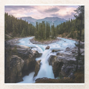 Sunwapta Falls Jasper National Park Glass Coaster