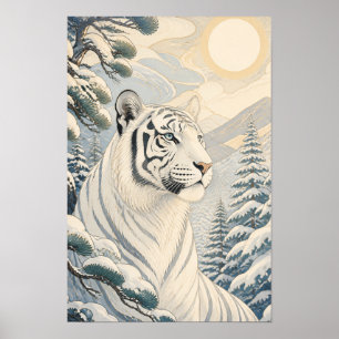 Sunward II — White Tiger in Winter Poster