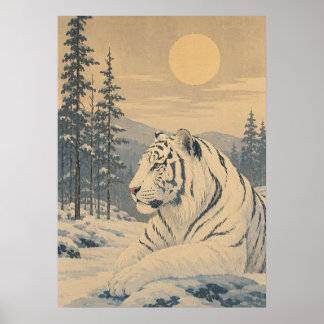 Sunward II — White Tiger in Winter Poster