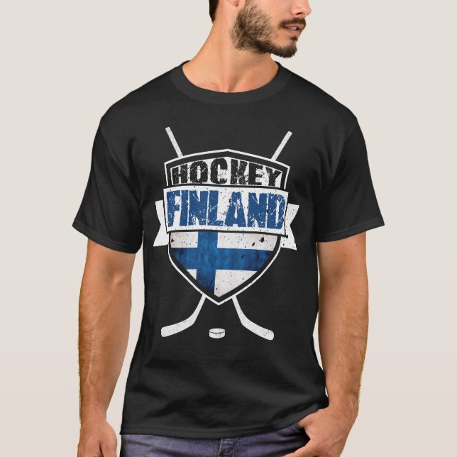 Suomen Finland Hockey Shirsey Name & Number T-Shirt (Front)