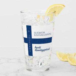 Suomen Kansallispäivä Finnish National Day Flag Glass