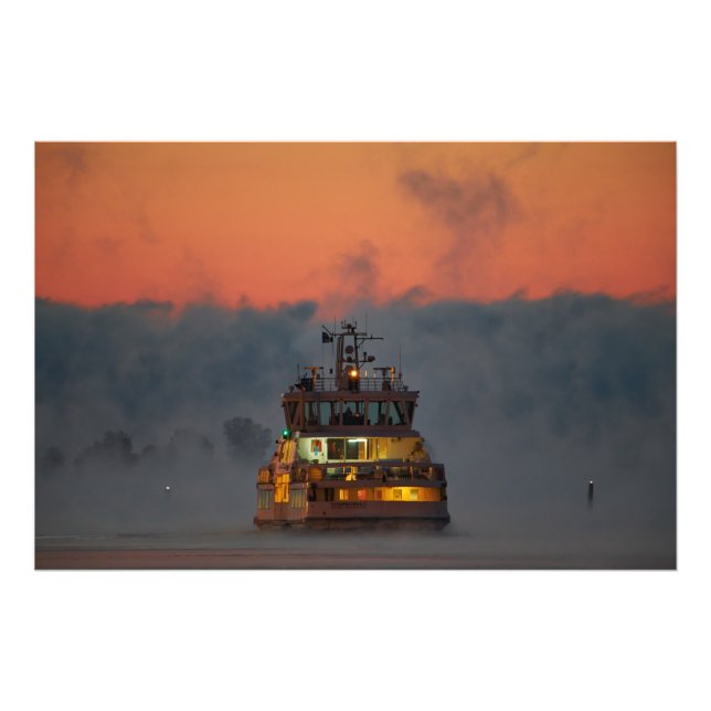 Suomenlinna ferry at sunrise photo enlargement (Front)