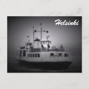 Suomenlinna (Helsinki) ferry in fog postcard