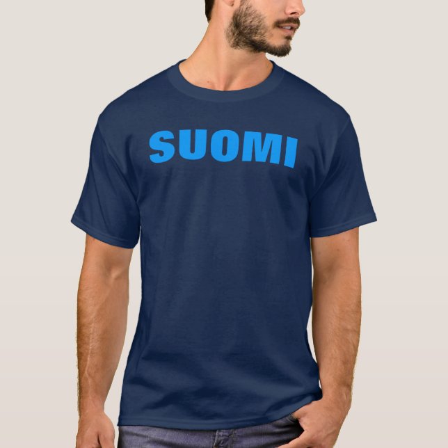 SUOMI (Finland) Blue on Blue T T-Shirt (Front)