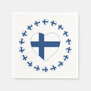 SUOMI FINLAND HEART SHAPE FLAG NAPKIN