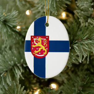 Suomi Flag Ceramic Ornament