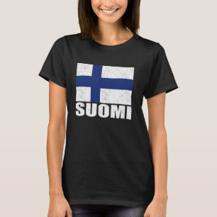 Suomi Flag Grunge Vintage Souvenir Finland T-Shirt