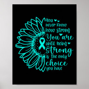 Suower Food Allergy Strong Awareness Ribbon Poster