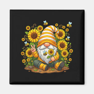 Suower Gnome with Bee Funny Hipe Gnome for Flower Magnet