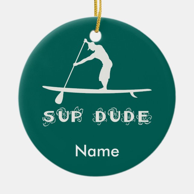 SUP Dude Ceramic Ornament (Front)
