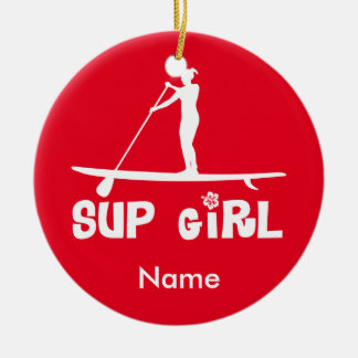 SUP Girl Ceramic Ornament