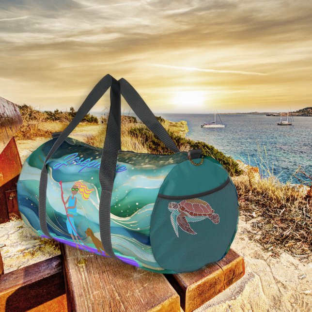 SUP Girl Personalised Tropical Sea Friends Duffle Bag (Creator Uploaded)