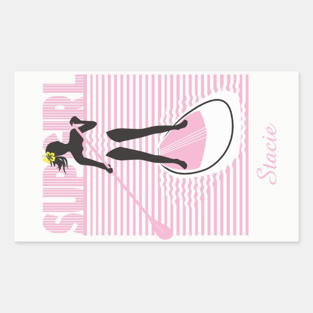 SUP Girl Rectangular Sticker (Front)
