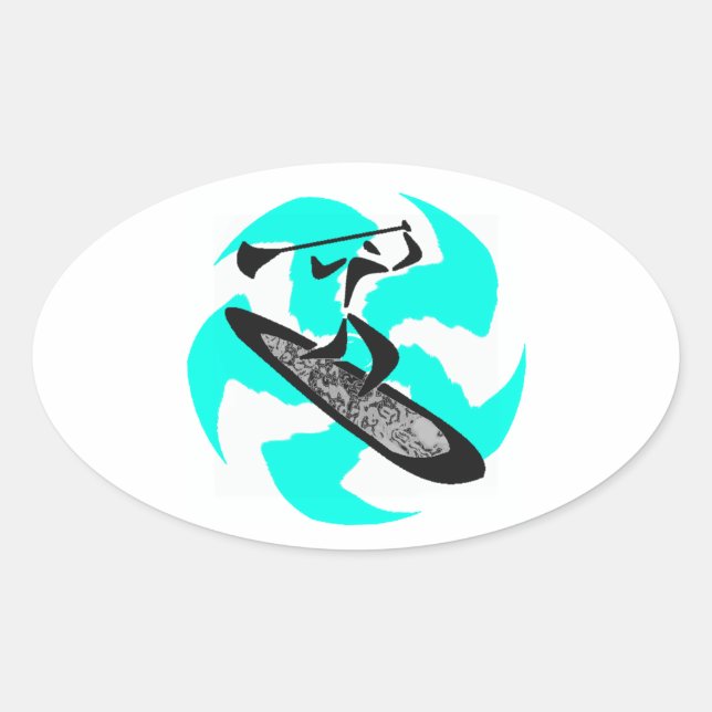 SUP IN BELIZE OVAL STICKER (Front)