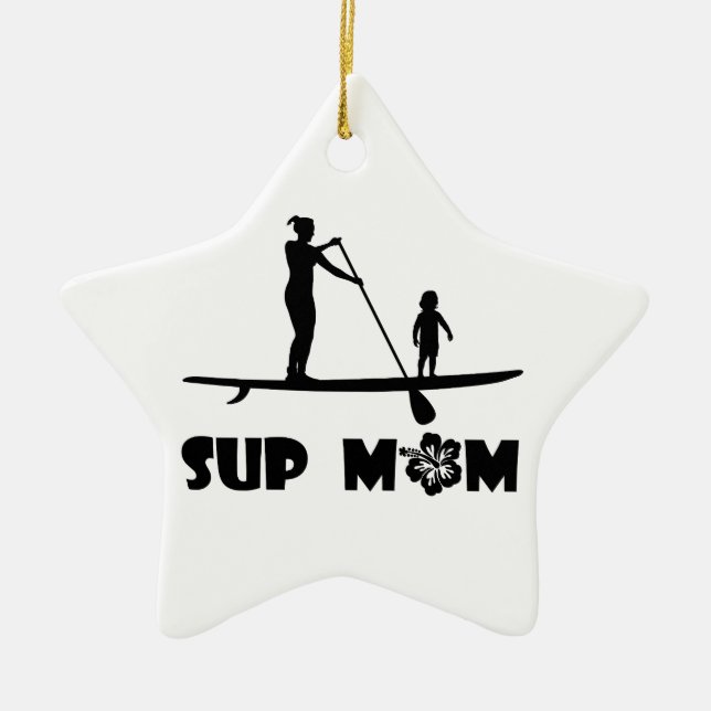 SUP Mum Ceramic Ornament (Front)