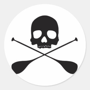 SUP Skull Classic Round Sticker