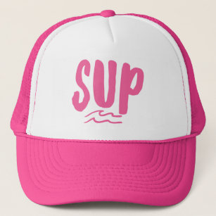 SUP Stand Up Paddle Board Wave Pink Trucker Hat