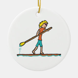 SUP Stand Up Paddleboard Ceramic Ornament