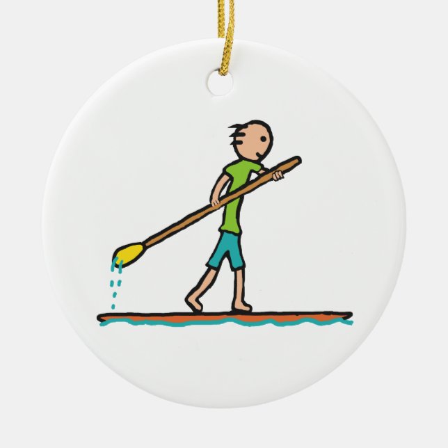 SUP Stand Up Paddleboard Ceramic Ornament (Front)