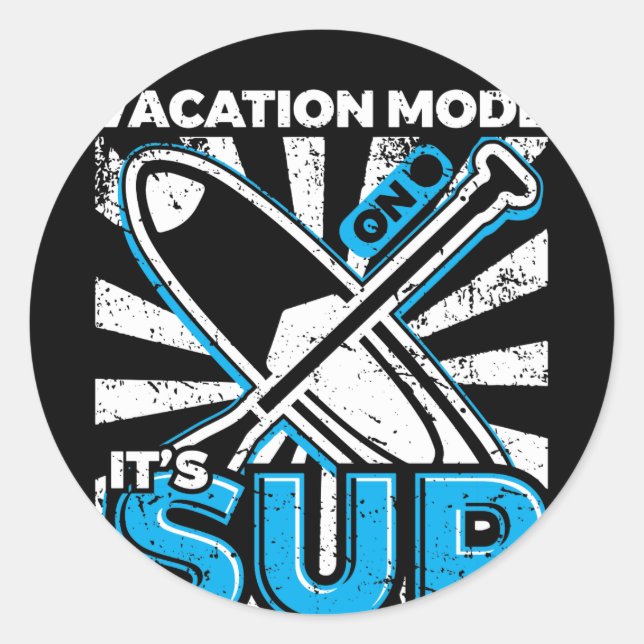 SUP Stand Up Paddleboarding Vacation Classic Round Sticker (Front)