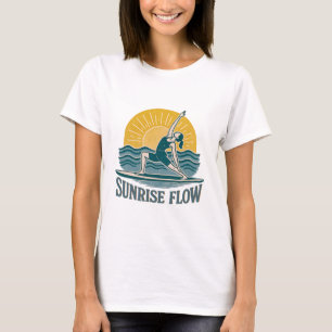SUP Sunrise Flow Paddleboard Yoga Graphic Print T-Shirt