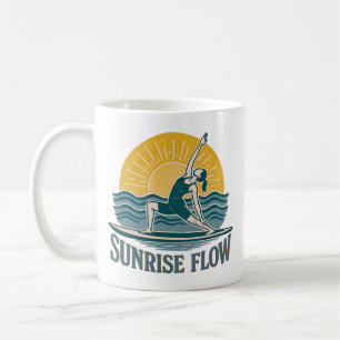 SUP Sunrise Flow Paddleboard Yoga   Retro Graphic Coffee Mug