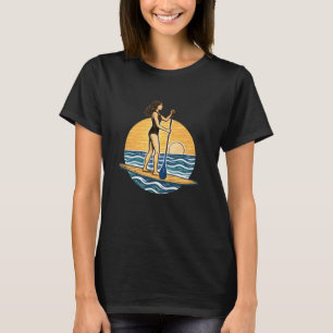 SUP Sunset Paddle   Paddleboard Beach Graphic T-Shirt