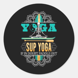 Sup Surfing Stand Up Paddle Paddling Supboard Yoga Classic Round Sticker