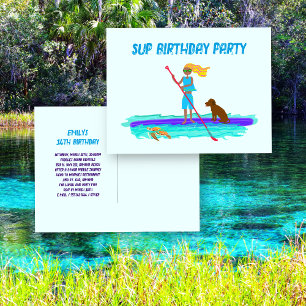 SUP Teen Girl Birthday Party Invitation Postcard