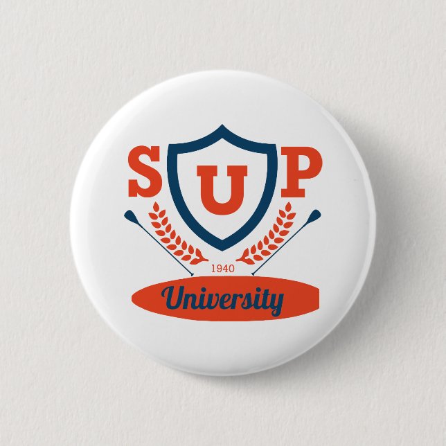 sup university 6 cm round badge (Front)