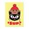 'Sup? (What's up) Cat Sock Monkey Hat postcard