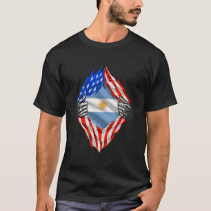 Super Argentine Heritage Argentina Roots Usa Flag T-Shirt