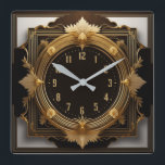 Super Art Deco Square Wall Clock<br><div class="desc">Great clock design. You will love it like others. Be free to use this design for other product you like or to customise and add your text. Follow me for more. Thank you. Have a nice day.</div>