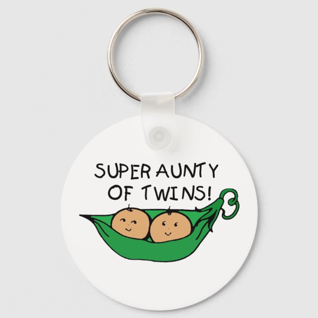 Super Aunty of Twins Pod Key Ring (Front)