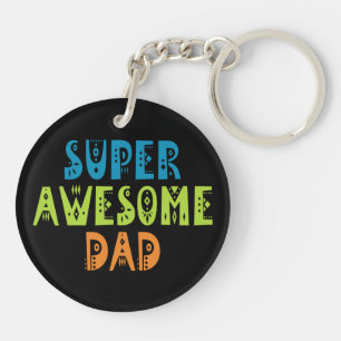 Super Awesome Dad Father's Day Keychain