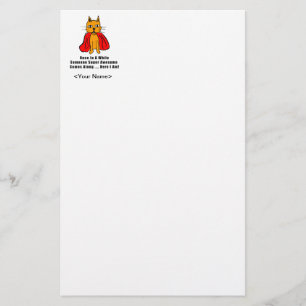 Super Awesome Orange Cat with Red Cape Stationery