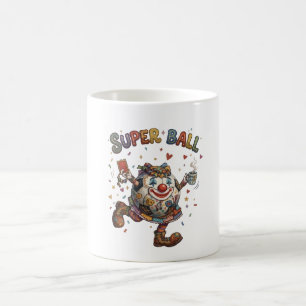 Super Ball Clown Funny Soccer Ball Character Coffee Mug