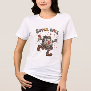Super Ball Clown Funny Soccer Ball Character Tri-Blend Shirt