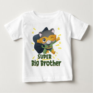 Super Big Brother - Green Cat Superhero Baby T-Shirt