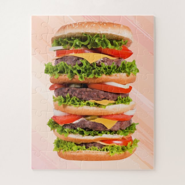 Super Big Hamburger Large Pieces Puzzle (Vertical)