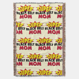 Super Black Belt Mum Throw Blanket