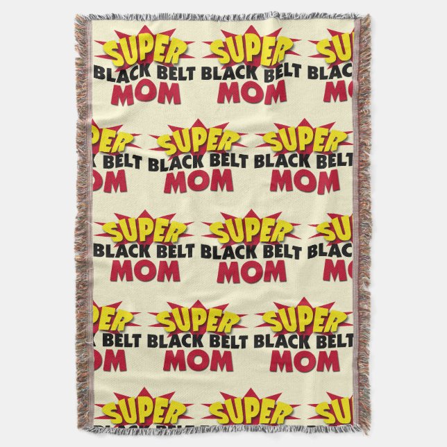 Super Black Belt Mum Throw Blanket (Front Vertical)
