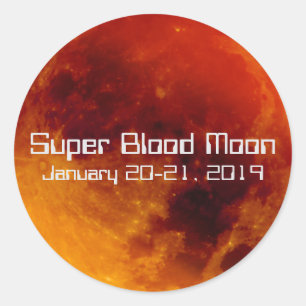 Super Blood Moon Eclipse 2019 Classic Round Sticker