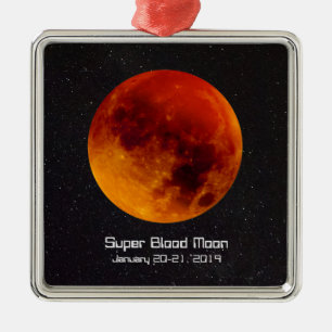 Super Blood Moon Eclipse 2019 Metal Ornament